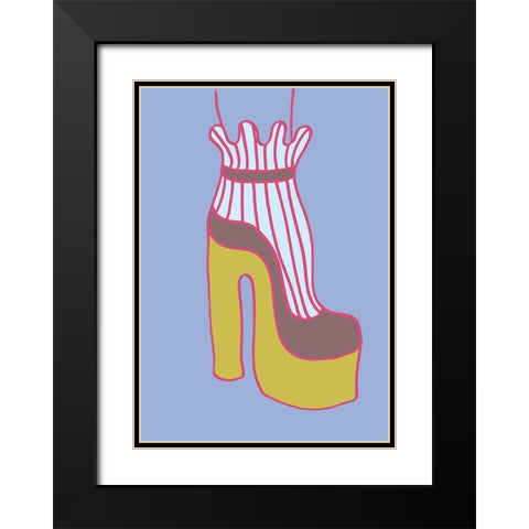 Yellow Heel 01 Black Modern Wood Framed Art Print with Double Matting by 1x Studio