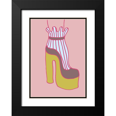 Yellow Heel 02 Black Modern Wood Framed Art Print with Double Matting by 1x Studio