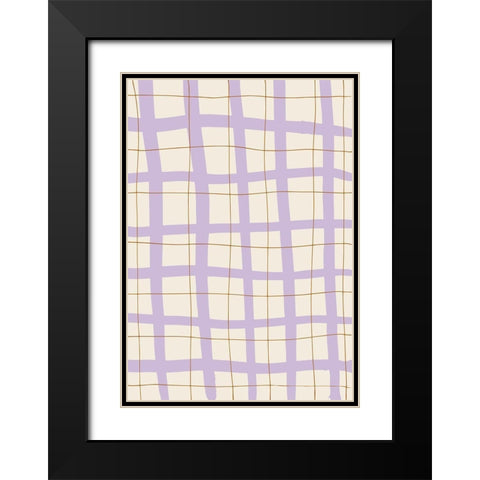 Lilac Grid Black Modern Wood Framed Art Print with Double Matting by 1x Studio