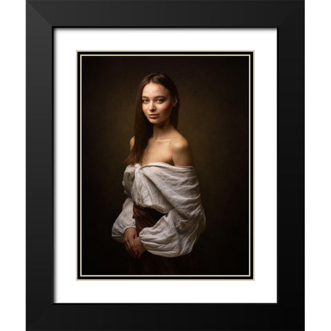 Yaroslava Black Modern Wood Framed Art Print with Double Matting by Rise, Zachar