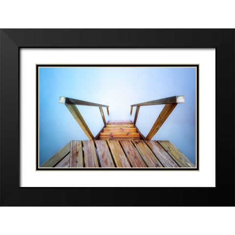 Stairway To The Mediterranean Black Modern Wood Framed Art Print with Double Matting by Antonio Trivino, Jose
