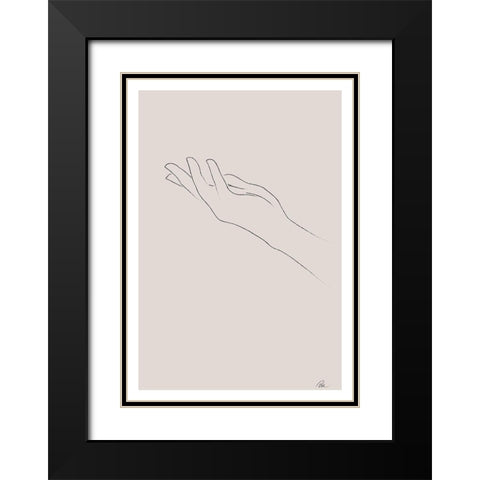 Hand Drawing Black Modern Wood Framed Art Print with Double Matting by 1x Studio II