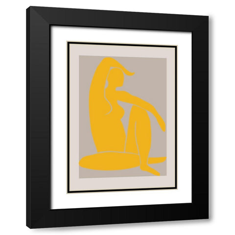 Yellow Figure Black Modern Wood Framed Art Print with Double Matting by 1x Studio II