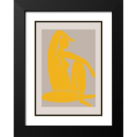 Yellow Figure Black Modern Wood Framed Art Print with Double Matting by 1x Studio II