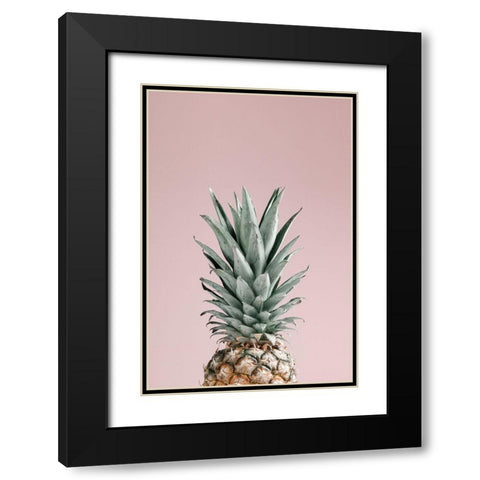Pineapple Pink 01 Black Modern Wood Framed Art Print with Double Matting by 1x Studio III
