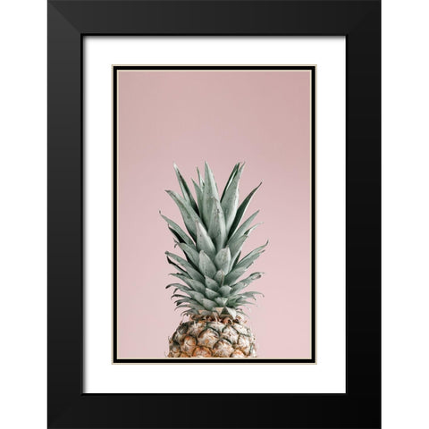 Pineapple Pink 01 Black Modern Wood Framed Art Print with Double Matting by 1x Studio III