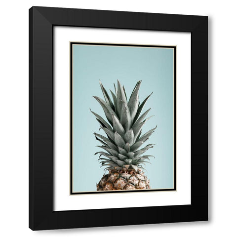 Pineapple Blue 03 Black Modern Wood Framed Art Print with Double Matting by 1x Studio III