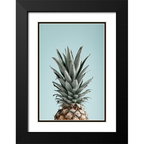 Pineapple Blue 03 Black Modern Wood Framed Art Print with Double Matting by 1x Studio III