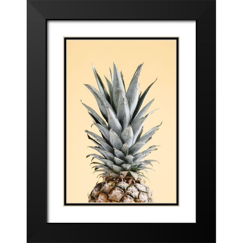 Pineapple Yellow 04 Black Modern Wood Framed Art Print with Double Matting by 1x Studio III