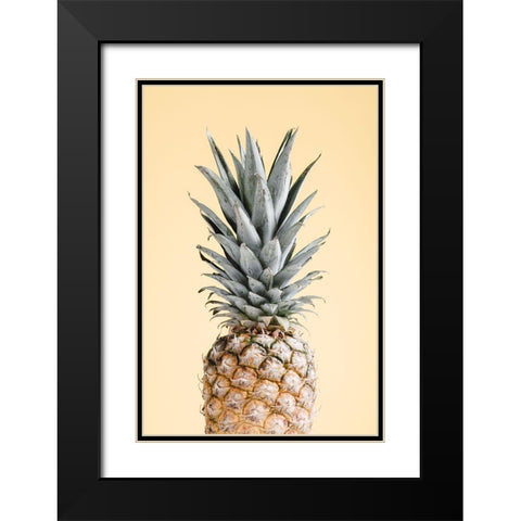 Pineapple Yellow 05 Black Modern Wood Framed Art Print with Double Matting by 1x Studio III