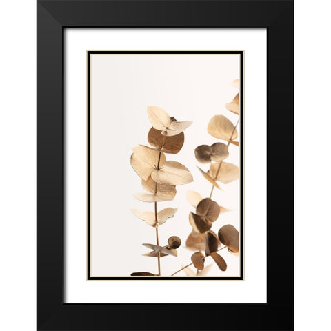 Eucalyptus Gold No 01 Black Modern Wood Framed Art Print with Double Matting by 1x Studio III