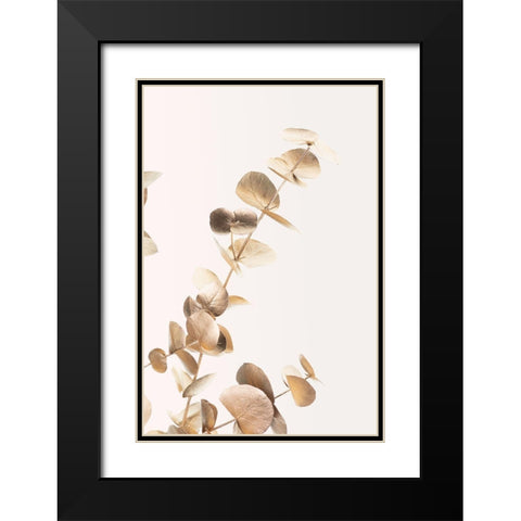 Eucalyptus Gold No 03 Black Modern Wood Framed Art Print with Double Matting by 1x Studio III