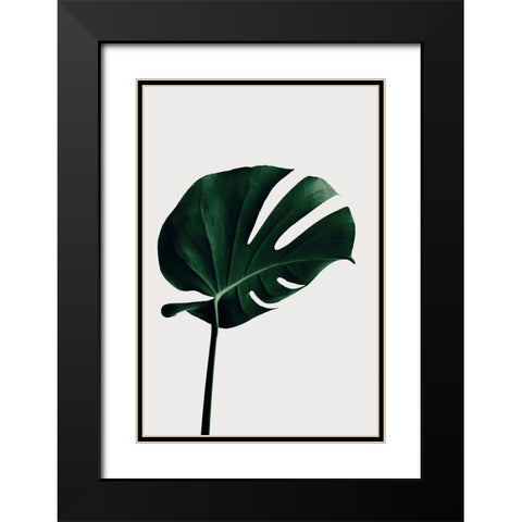 Monstera Natural 02 Black Modern Wood Framed Art Print with Double Matting by 1x Studio III