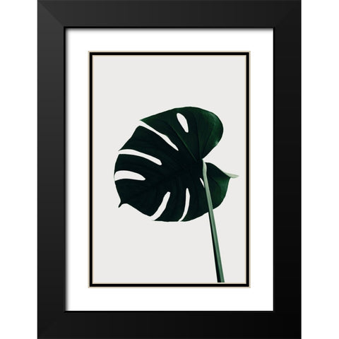 Monstera Natural 04 Black Modern Wood Framed Art Print with Double Matting by 1x Studio III