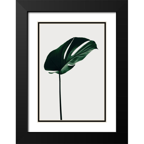 Monstera Natural 14 Black Modern Wood Framed Art Print with Double Matting by 1x Studio III