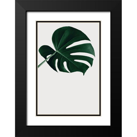 Monstera Natural 19 Black Modern Wood Framed Art Print with Double Matting by 1x Studio III