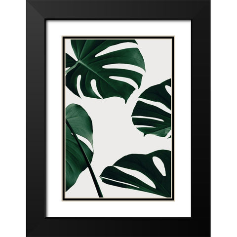 Monstera Natural 20 Black Modern Wood Framed Art Print with Double Matting by 1x Studio III