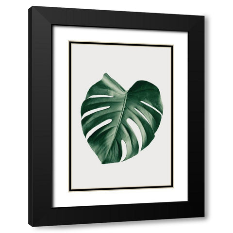 Monstera Natural 23 Black Modern Wood Framed Art Print with Double Matting by 1x Studio III
