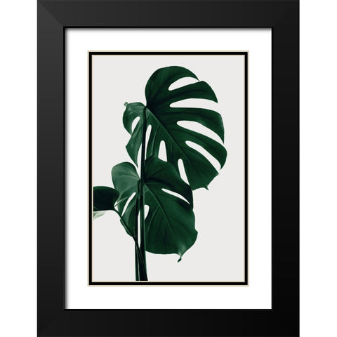 Monstera Natural 28 Black Modern Wood Framed Art Print with Double Matting by 1x Studio III