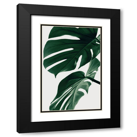 Monstera Natural 31 Black Modern Wood Framed Art Print with Double Matting by 1x Studio III
