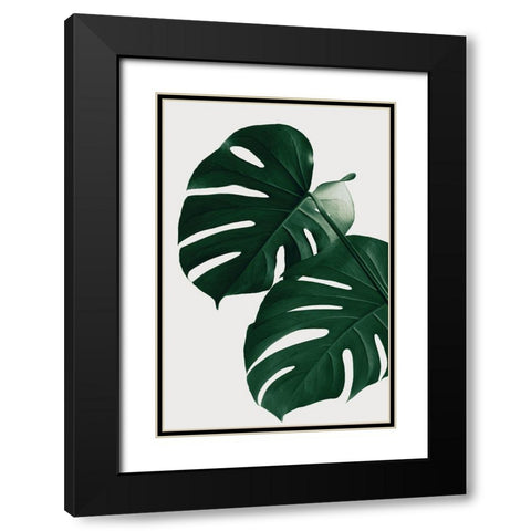 Monstera Natural 32 Black Modern Wood Framed Art Print with Double Matting by 1x Studio III