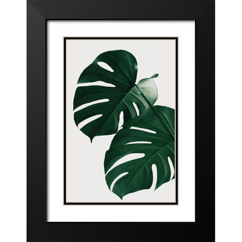 Monstera Natural 32 Black Modern Wood Framed Art Print with Double Matting by 1x Studio III