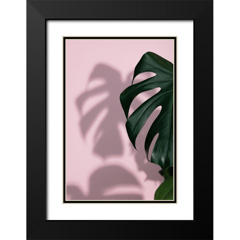Monstera Pink 10 Black Modern Wood Framed Art Print with Double Matting by 1x Studio III