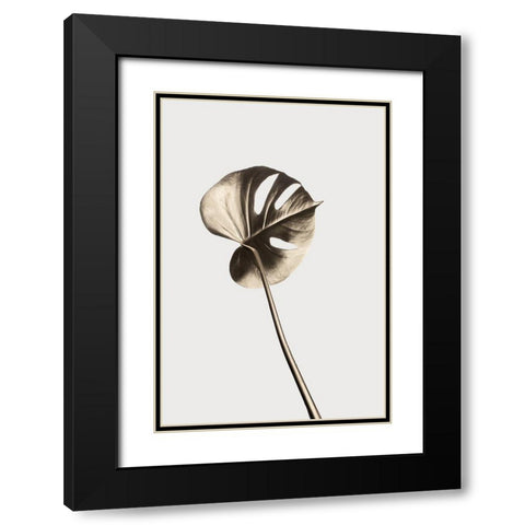Monstera Gold 06 Black Modern Wood Framed Art Print with Double Matting by 1x Studio III