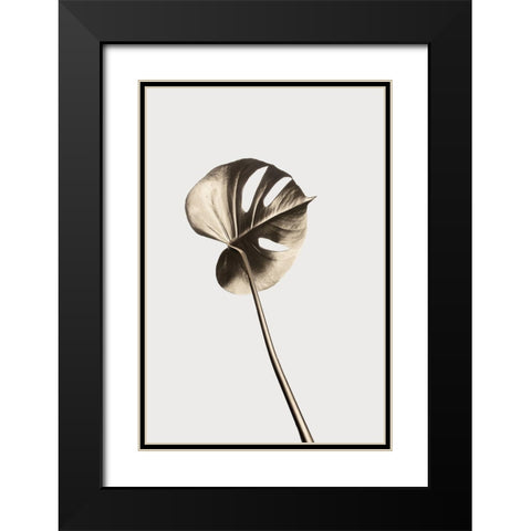 Monstera Gold 06 Black Modern Wood Framed Art Print with Double Matting by 1x Studio III
