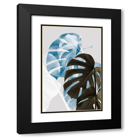 Monstera Creative 02 Black Modern Wood Framed Art Print with Double Matting by 1x Studio III