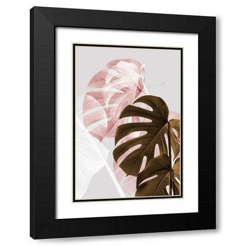 Monstera Creative 04 Black Modern Wood Framed Art Print with Double Matting by 1x Studio III