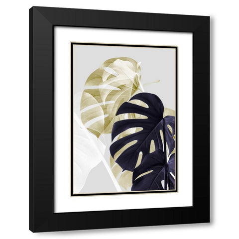 Monstera Creative 06 Black Modern Wood Framed Art Print with Double Matting by 1x Studio III