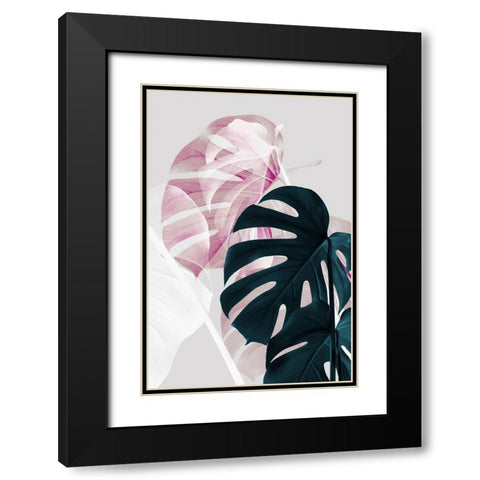Monstera Creative 08 Black Modern Wood Framed Art Print with Double Matting by 1x Studio III