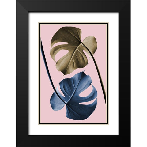 Monstera Pink 12 Black Modern Wood Framed Art Print with Double Matting by 1x Studio III