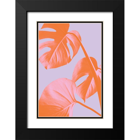 Monstera Purple 03 Black Modern Wood Framed Art Print with Double Matting by 1x Studio III