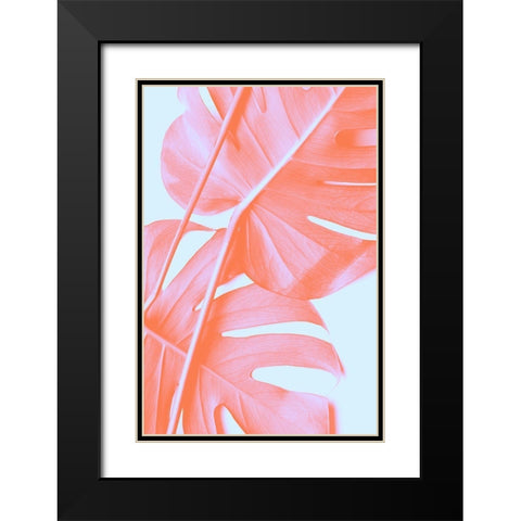 Monstera Orange 04 Black Modern Wood Framed Art Print with Double Matting by 1x Studio III