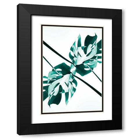 Monstera Kaleidoscope 08 Black Modern Wood Framed Art Print with Double Matting by 1x Studio III