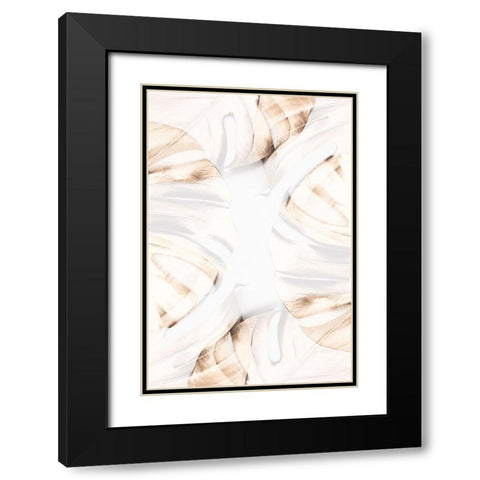 Monstera Gold 13 Black Modern Wood Framed Art Print with Double Matting by 1x Studio III