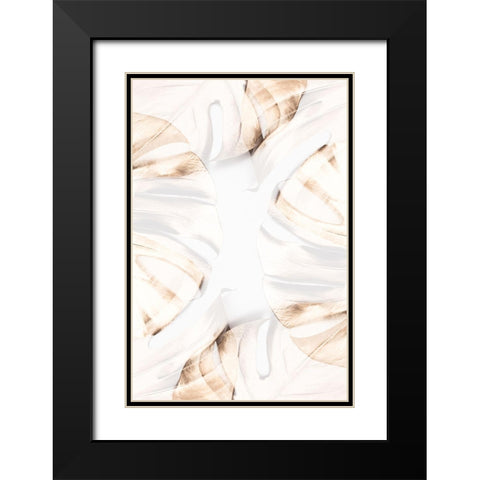 Monstera Gold 13 Black Modern Wood Framed Art Print with Double Matting by 1x Studio III