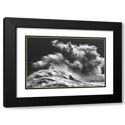 Birds In The Storm (Part 11) Black Modern Wood Framed Art Print with Double Matting by Lazzarotti, Paolo