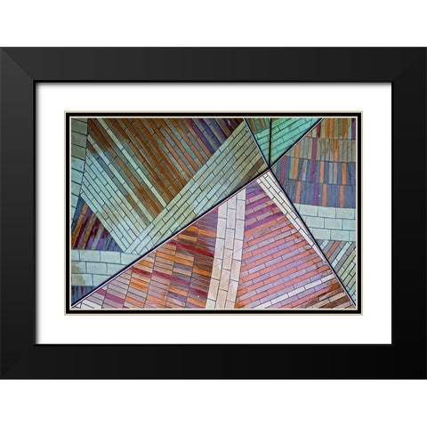 Mosaic Black Modern Wood Framed Art Print with Double Matting by Kravanja, Jure