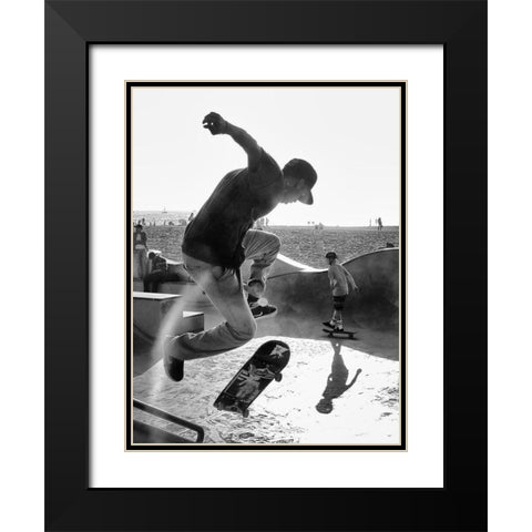 Skateboard Black Modern Wood Framed Art Print with Double Matting by Demoulin, Vincent