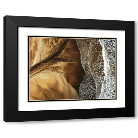 Soulou Beach Black Modern Wood Framed Art Print with Double Matting by Melesan, Serge