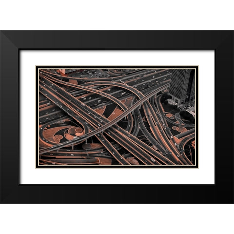 Dubai Black Modern Wood Framed Art Print with Double Matting by Tesching, Klaus