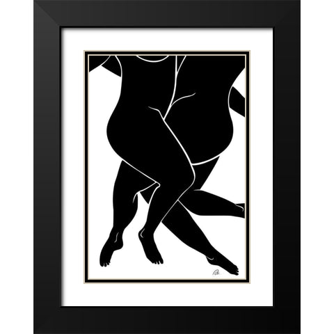 Lovers Black Black Modern Wood Framed Art Print with Double Matting by 1x Studio II