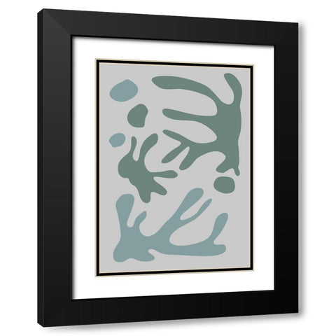 Seaweed Teal No 1 Black Modern Wood Framed Art Print with Double Matting by 1x Studio II