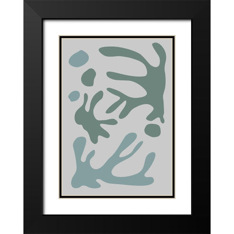Seaweed Teal No 1 Black Modern Wood Framed Art Print with Double Matting by 1x Studio II