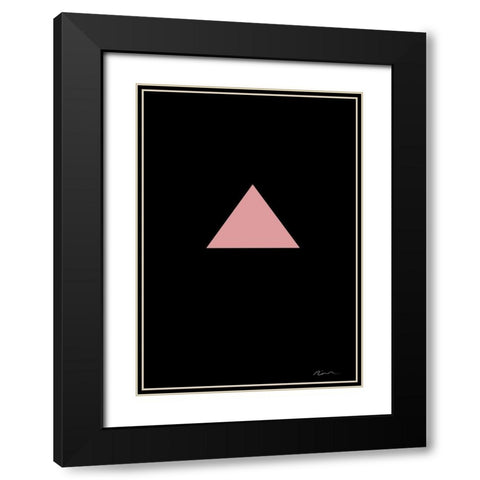 Pink Triangle Black Modern Wood Framed Art Print with Double Matting by 1x Studio II