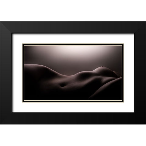 Bodyscape Black Modern Wood Framed Art Print with Double Matting by Li Causi, Gianluca