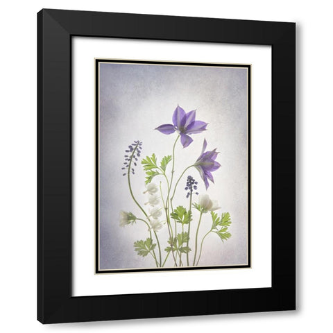 Spring Black Modern Wood Framed Art Print with Double Matting by L., Binbin